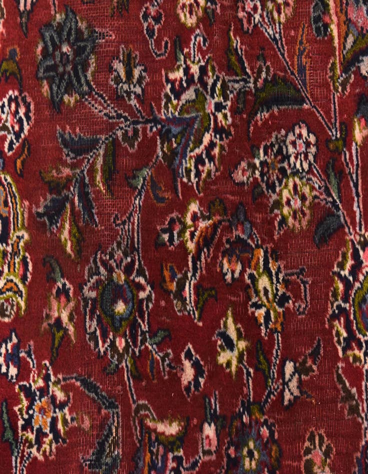 Detail image of  9' 9 x 12' 6  Hand Knotted Kashan Persian Wool Rug