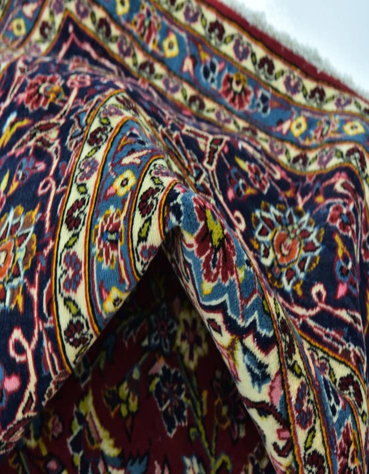 Detail image of  9' 7 x 13' 2  Hand Knotted Kashan Persian Wool Rug