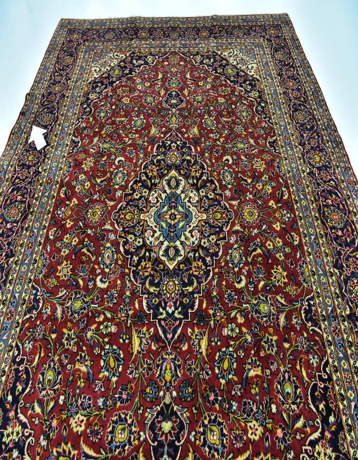 Detail image of  9' 7 x 13' 2  Hand Knotted Kashan Persian Wool Rug