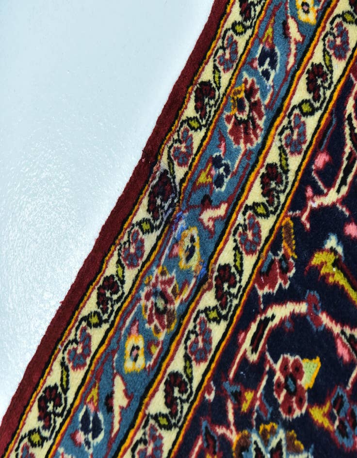 Detail image of  9' 7 x 13' 2  Hand Knotted Kashan Persian Wool Rug