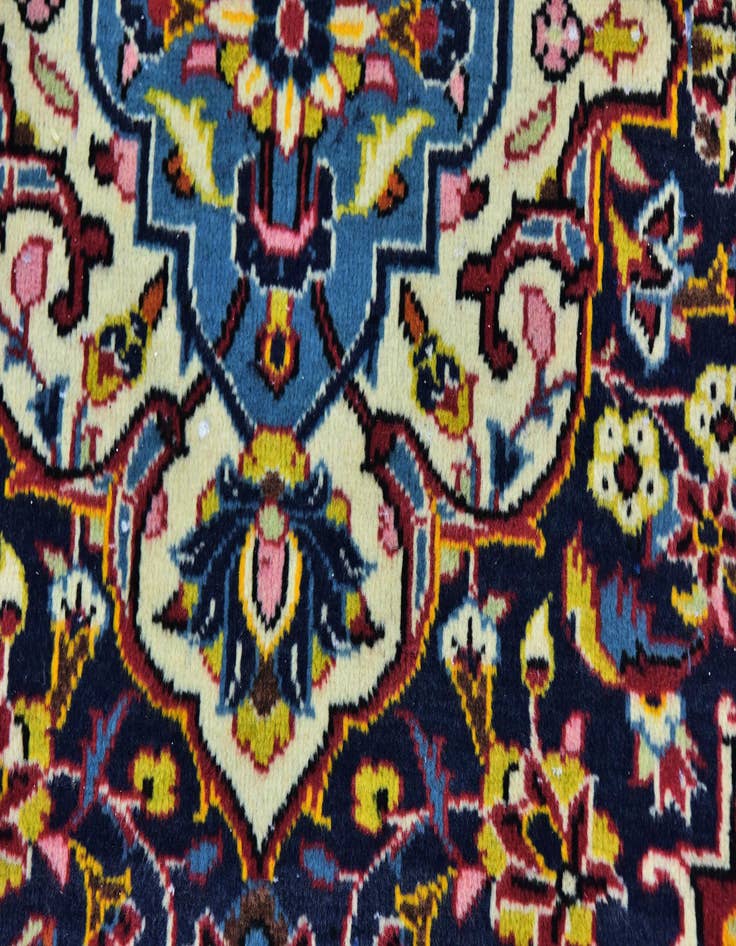 Detail image of  9' 7 x 13' 2  Hand Knotted Kashan Persian Wool Rug