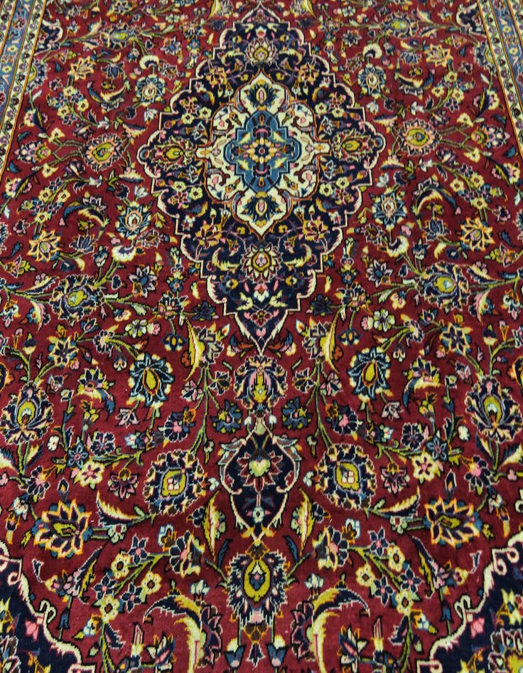 Detail image of  9' 7 x 13' 2  Hand Knotted Kashan Persian Wool Rug