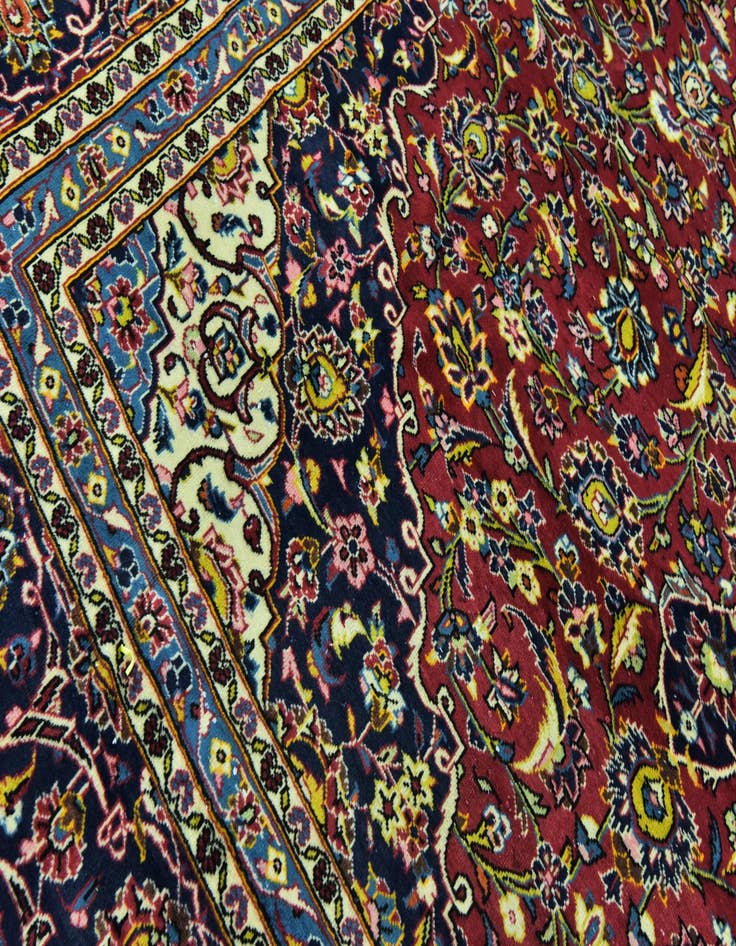 Detail image of  9' 7 x 13' 2  Hand Knotted Kashan Persian Wool Rug