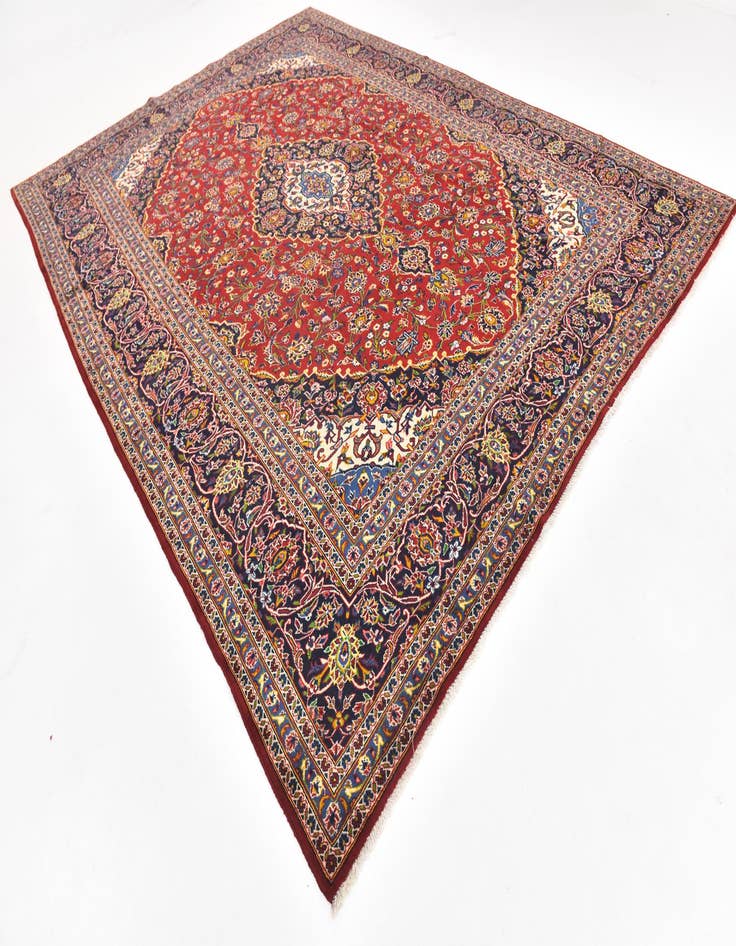 Detail image of  9' 10 x 13' 5  Hand Knotted Kashan Persian Wool Rug