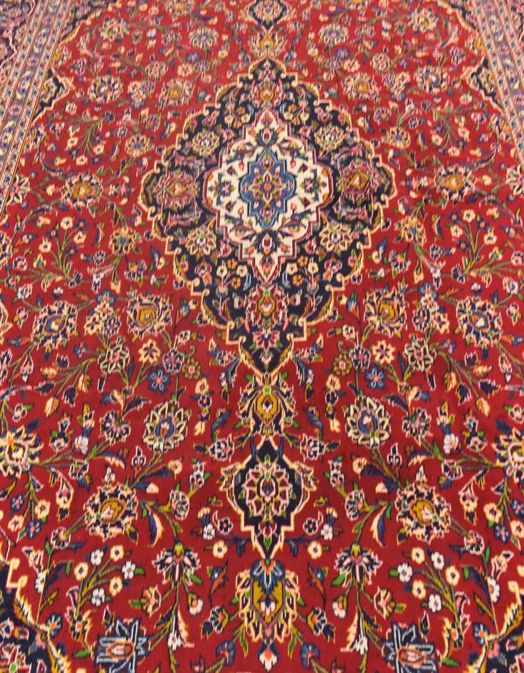 Detail image of  9' 10 x 13' 5  Hand Knotted Kashan Persian Wool Rug