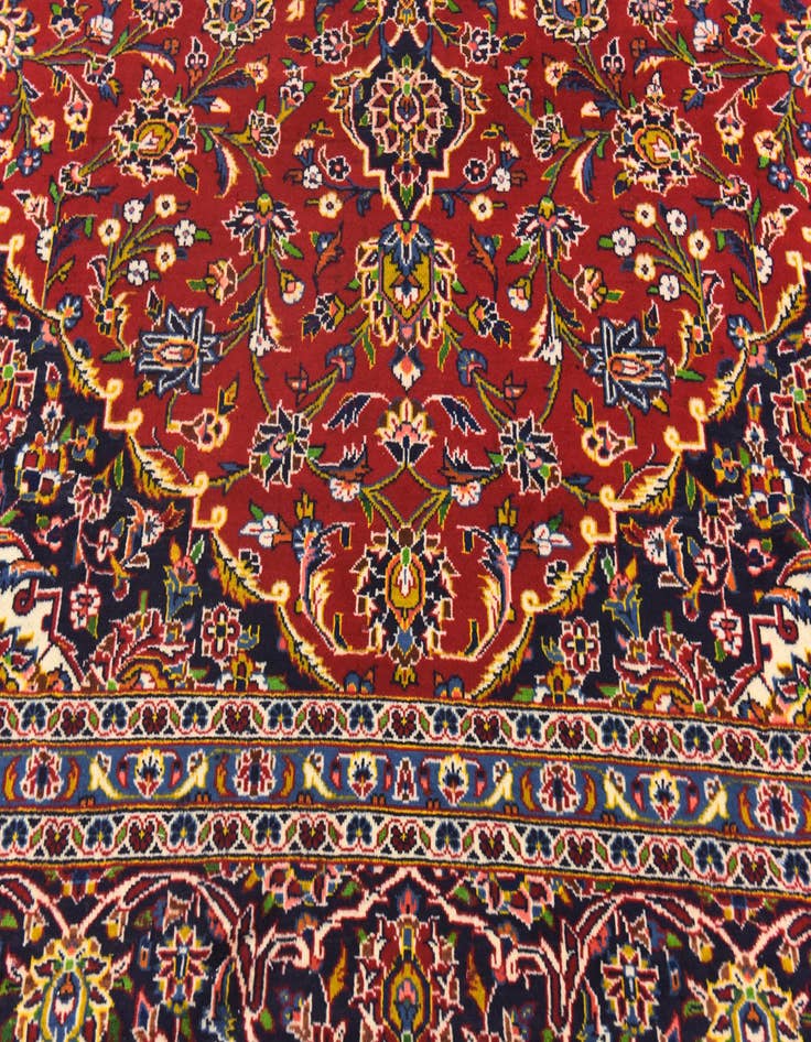 Detail image of  9' 10 x 13' 5  Hand Knotted Kashan Persian Wool Rug