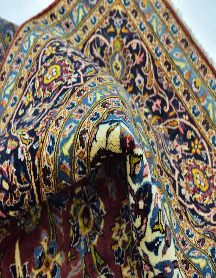 Detail image of  9' 9 x 13'  Hand Knotted Kashan Persian Wool Rug
