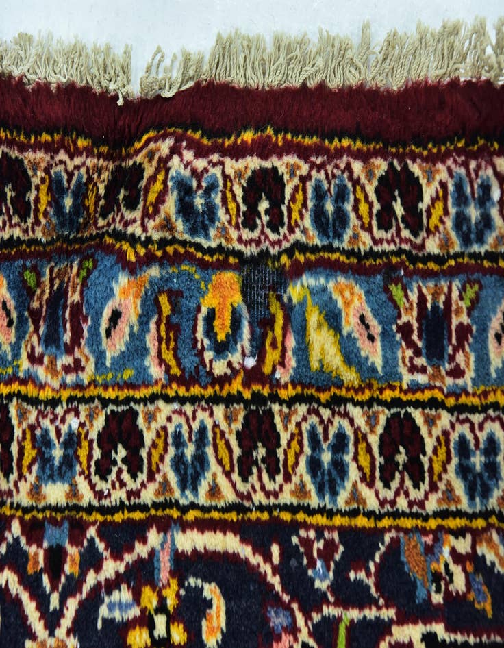 Detail image of  9' 9 x 13'  Hand Knotted Kashan Persian Wool Rug