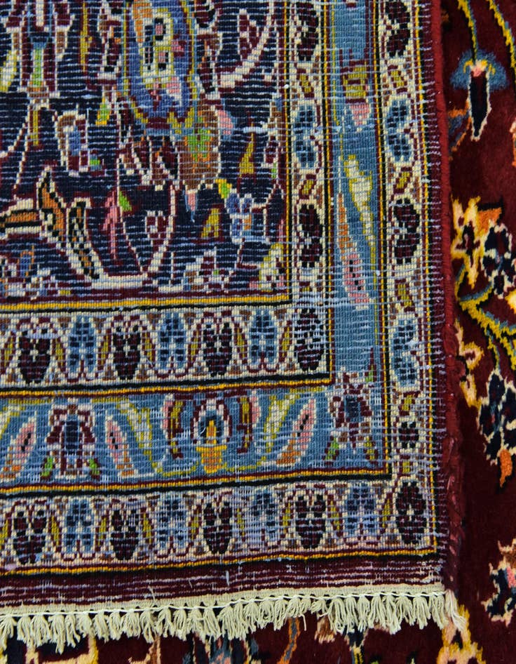 Detail image of  9' 9 x 13'  Hand Knotted Kashan Persian Wool Rug