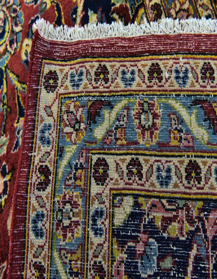 Detail image of  9' 6 x 14' 2  Hand Knotted Kashan Persian Wool Rug