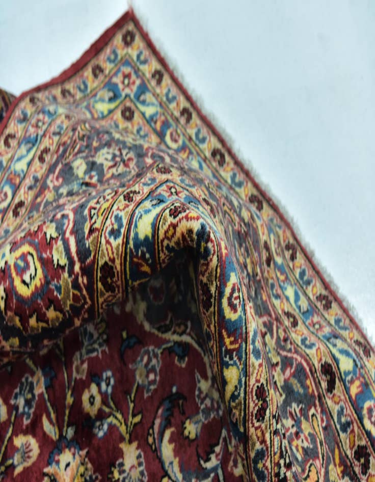 Detail image of  9' 7 x 13'  Hand Knotted Kashan Persian Wool Rug