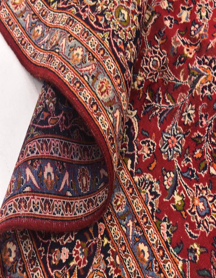 Detail image of  10' x 12' 7  Hand Knotted Kashan Persian Wool Rug