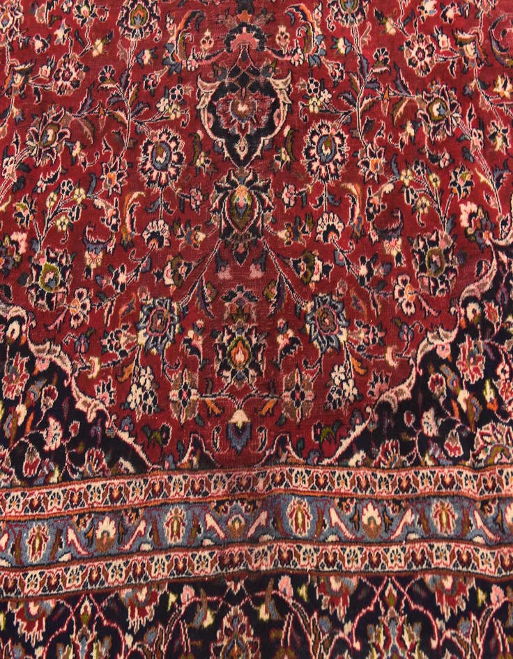 Detail image of  10' x 12' 7  Hand Knotted Kashan Persian Wool Rug