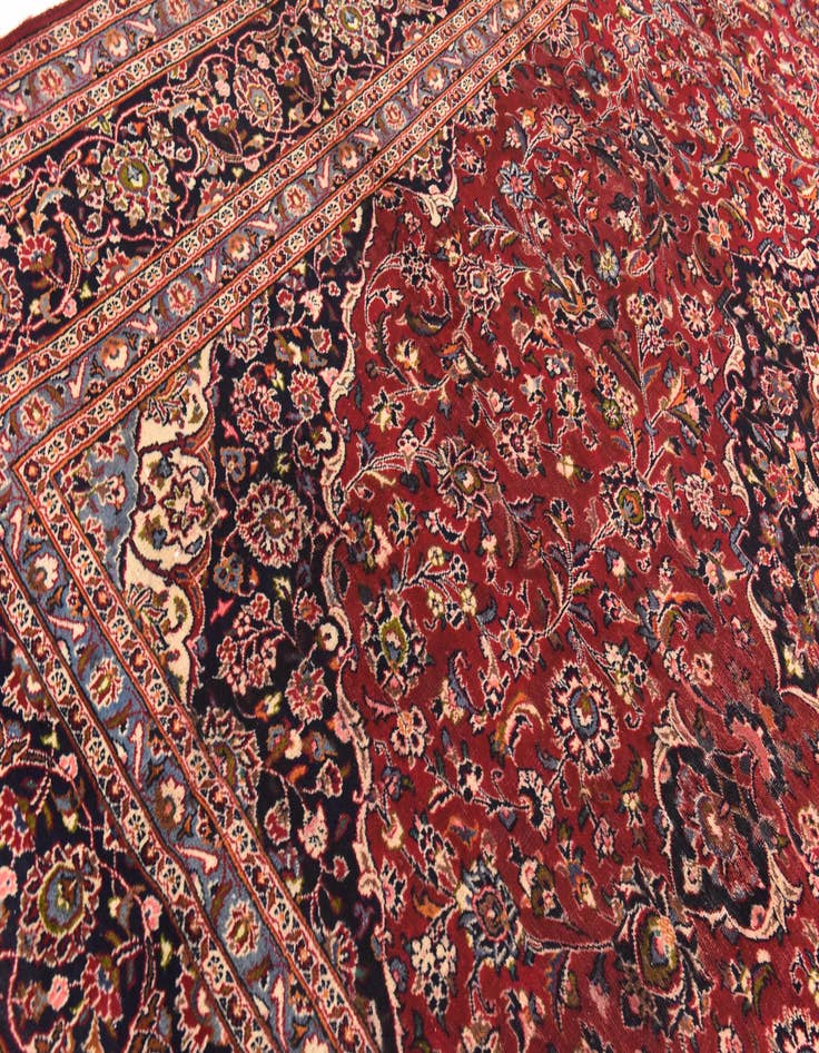 Detail image of  10' x 12' 7  Hand Knotted Kashan Persian Wool Rug