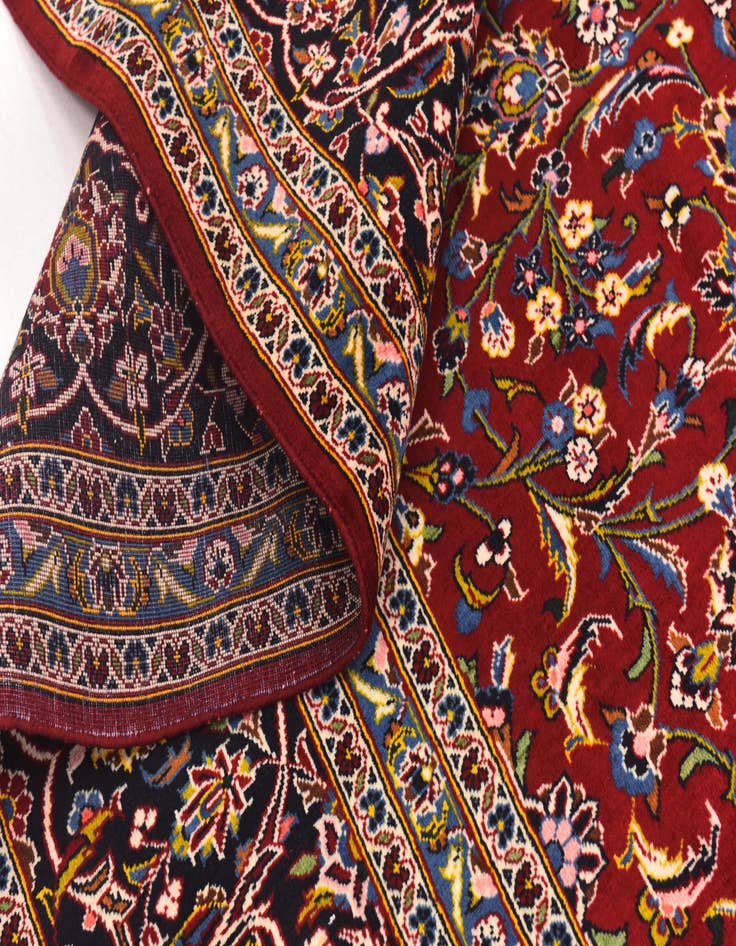 Detail image of  9' 8 x 12' 7  Hand Knotted Kashan Persian Wool Rug