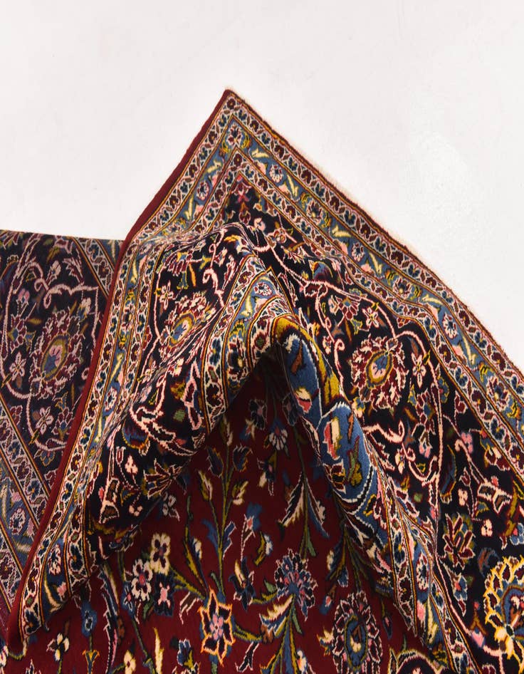 Detail image of  9' 8 x 12' 7  Hand Knotted Kashan Persian Wool Rug