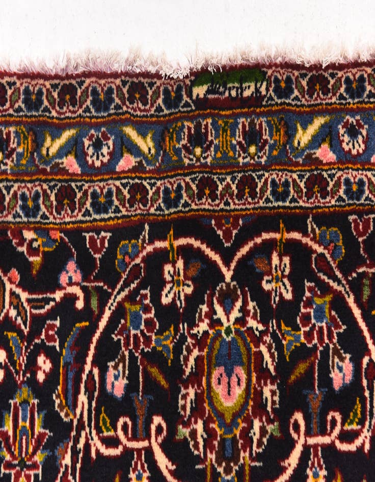 Detail image of  9' 8 x 12' 7  Hand Knotted Kashan Persian Wool Rug