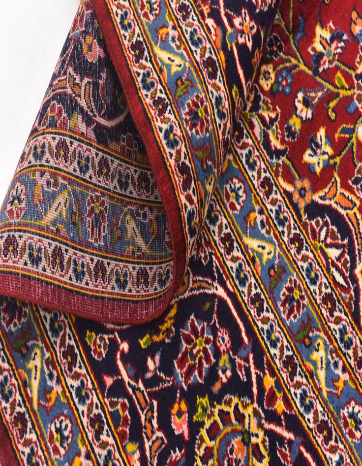 Detail image of  9' 9 x 13' 2  Hand Knotted Kashan Persian Wool Rug