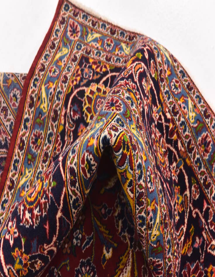 Detail image of  9' 9 x 13' 2  Hand Knotted Kashan Persian Wool Rug