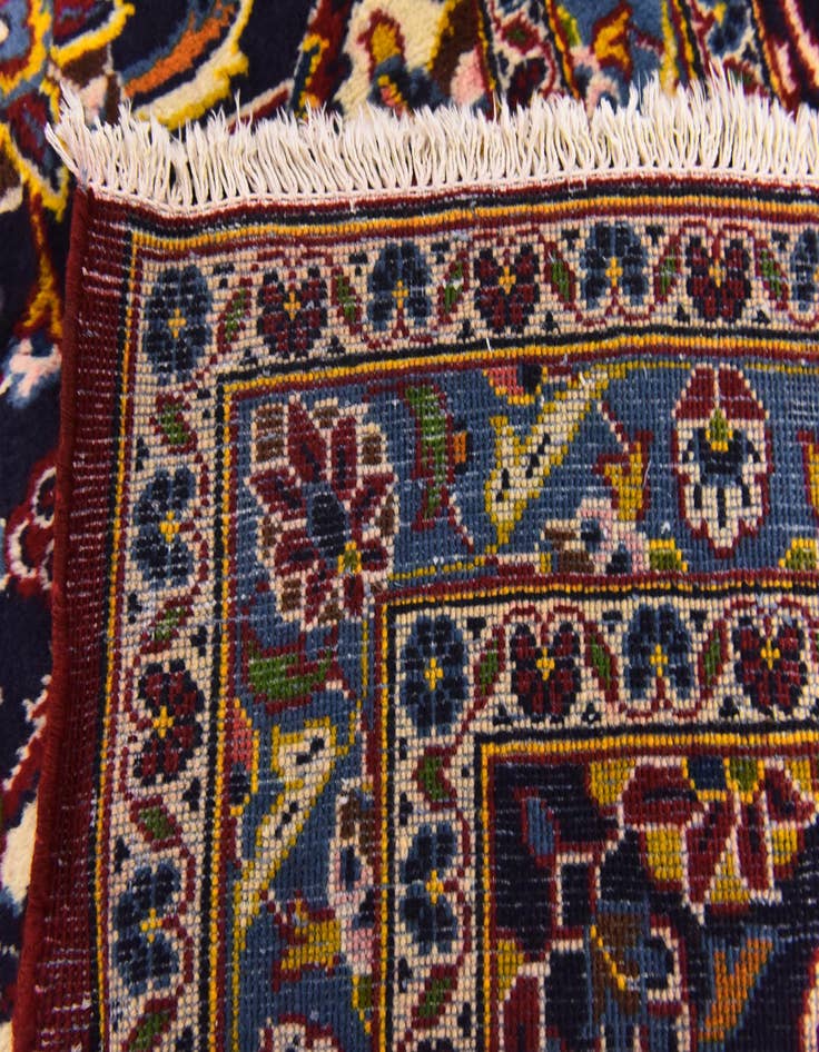 Detail image of  9' 9 x 13' 2  Hand Knotted Kashan Persian Wool Rug