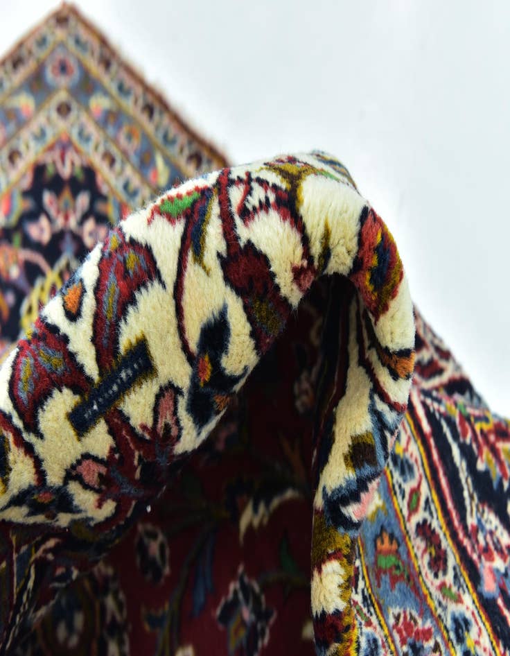 Detail image of  9' 9 x 13'  Hand Knotted Kashan Persian Wool Rug