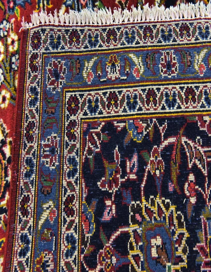 Detail image of  9' 9 x 13'  Hand Knotted Kashan Persian Wool Rug