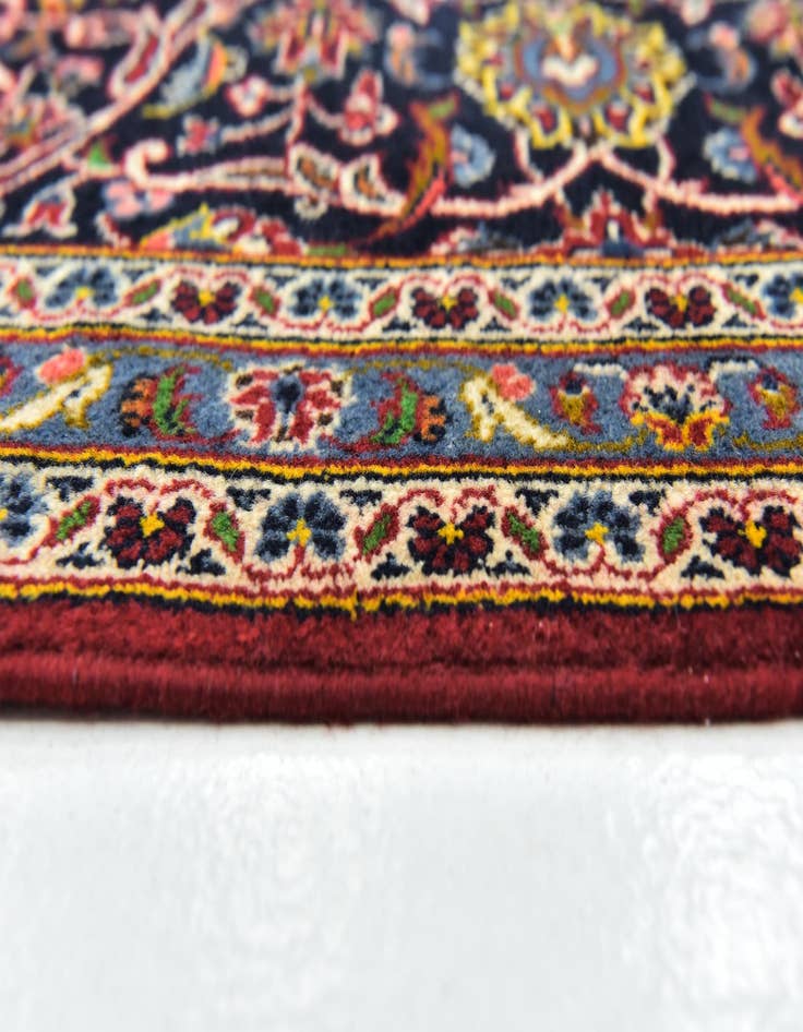 Detail image of  9' 9 x 13'  Hand Knotted Kashan Persian Wool Rug