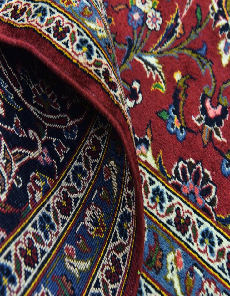 Detail image of  9' 9 x 13'  Hand Knotted Kashan Persian Wool Rug