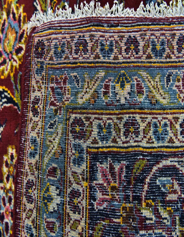 Detail image of  9' 9 x 13'  Hand Knotted Kashan Persian Wool Rug