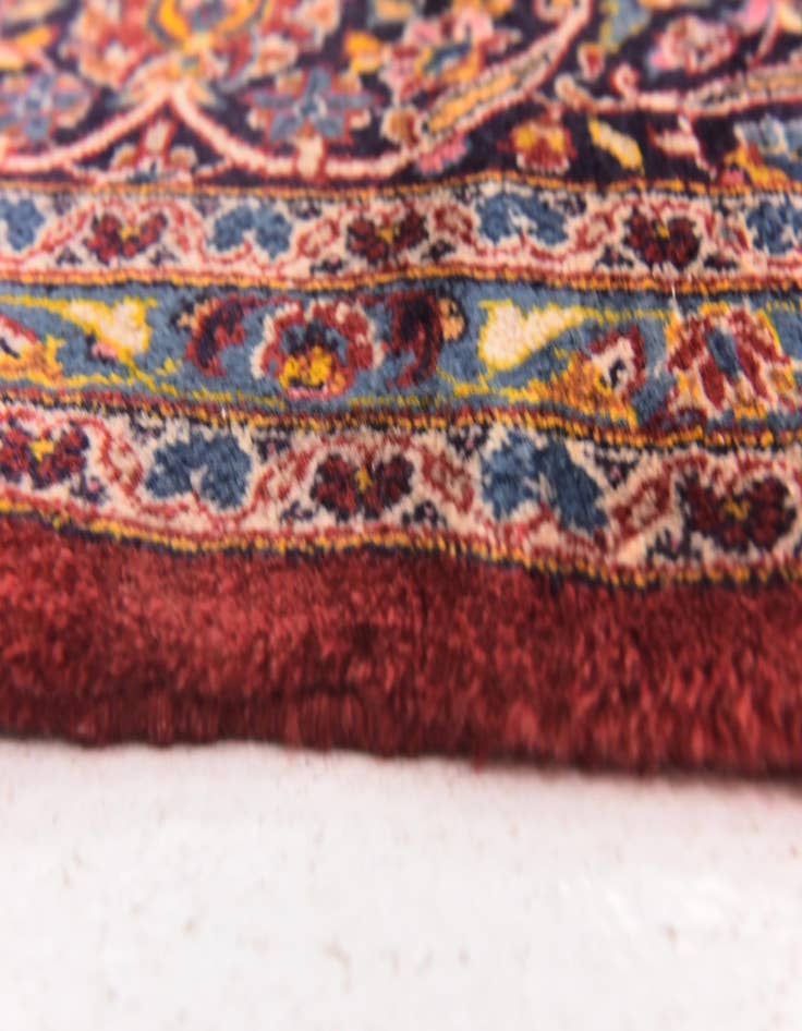 Detail image of  9' 9 x 12' 10  Hand Knotted Kashan Persian Wool Rug