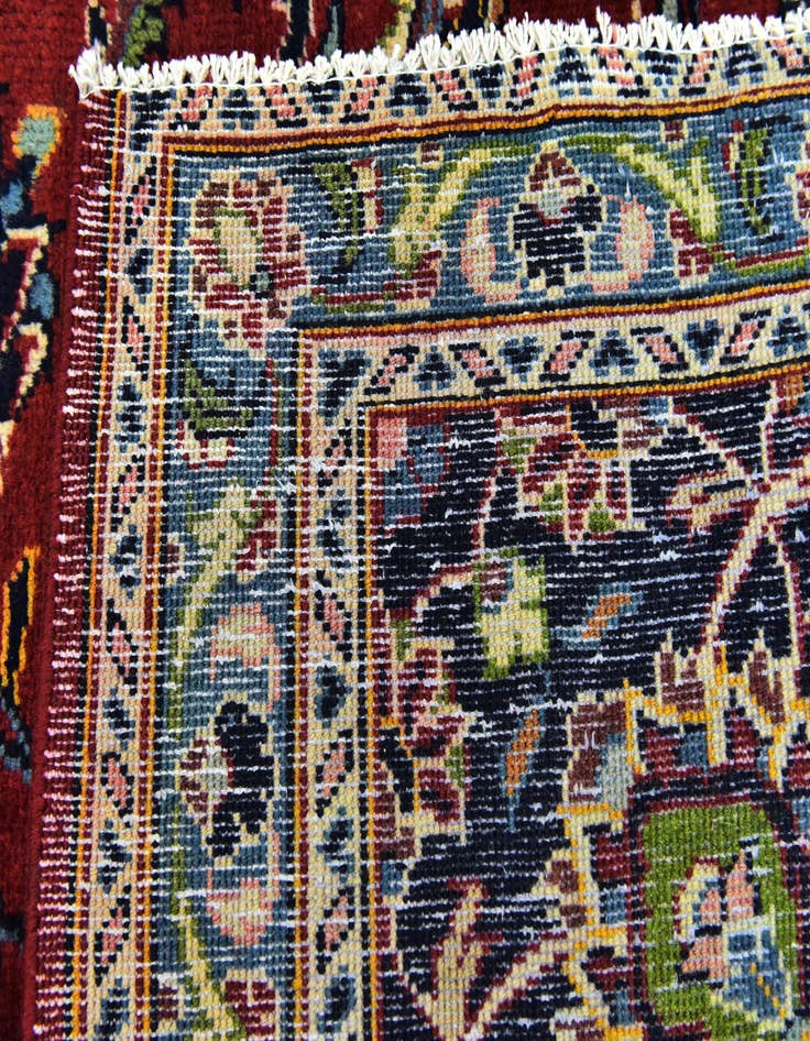 Detail image of  9' 7 x 12' 7  Hand Knotted Kashan Persian Wool Rug