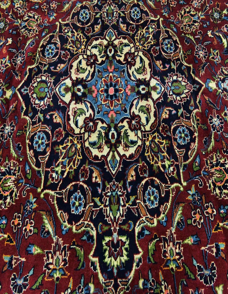 Detail image of  9' 7 x 12' 7  Hand Knotted Kashan Persian Wool Rug