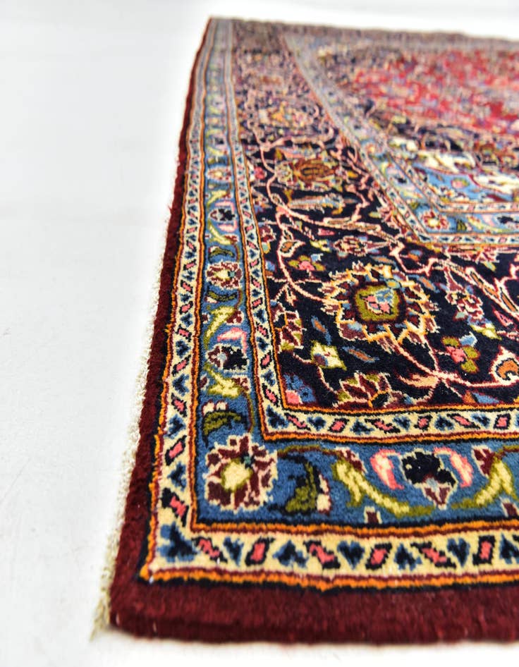 Detail image of  9' 7 x 12' 7  Hand Knotted Kashan Persian Wool Rug