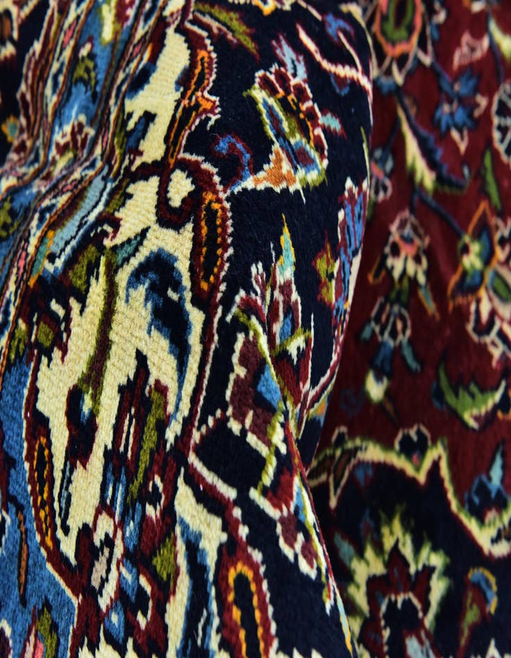 Detail image of  9' 7 x 12' 7  Hand Knotted Kashan Persian Wool Rug