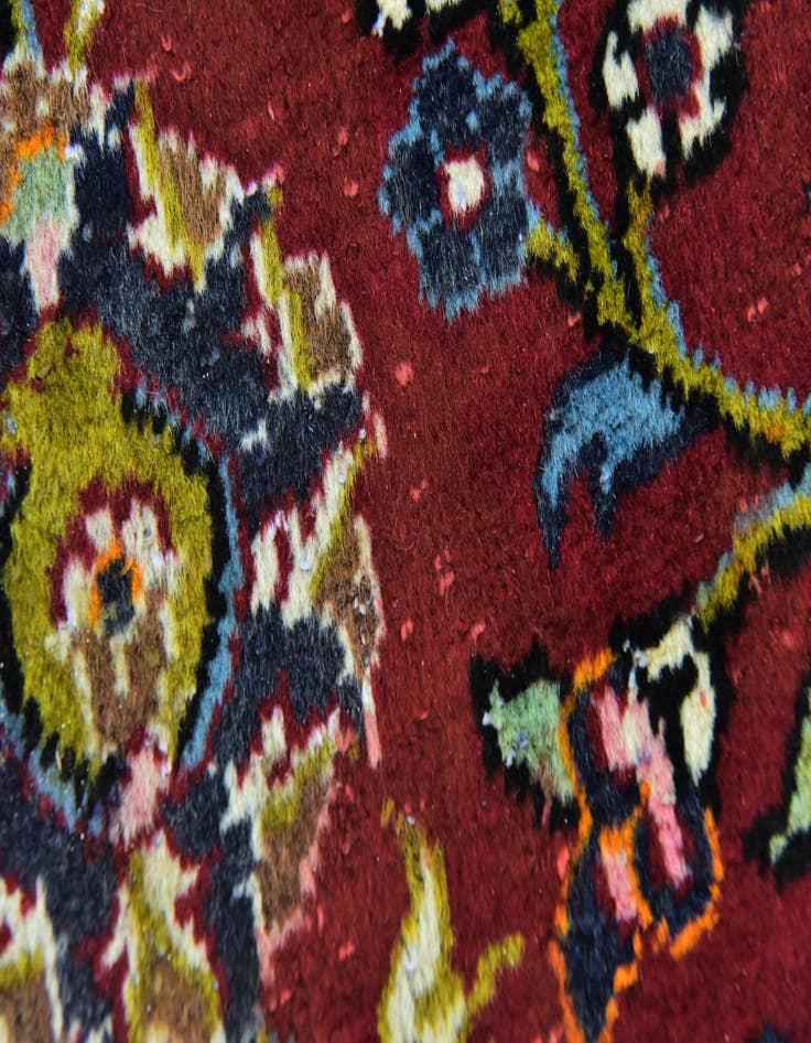 Detail image of  9' 8 x 13'  Hand Knotted Kashan Persian Wool Rug