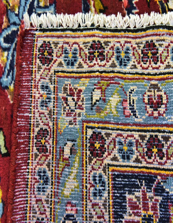 Detail image of  9' 8 x 13'  Hand Knotted Kashan Persian Wool Rug