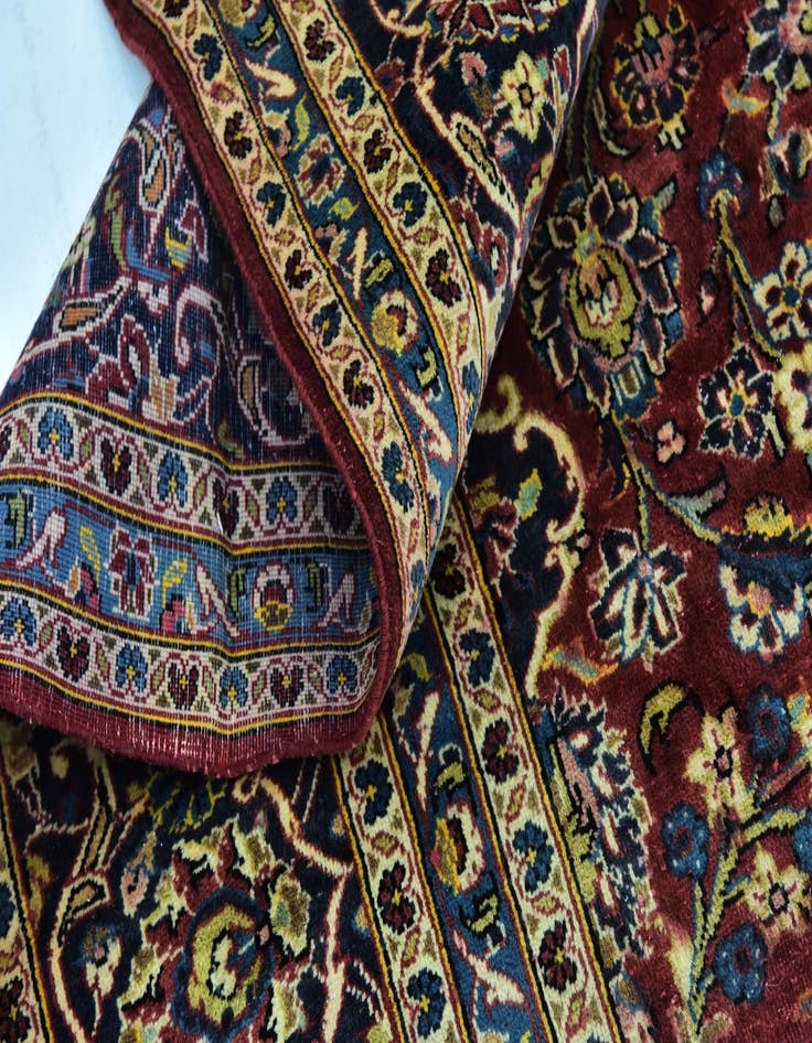 Detail image of  9' 7 x 13' 3  Hand Knotted Kashan Persian Wool Rug