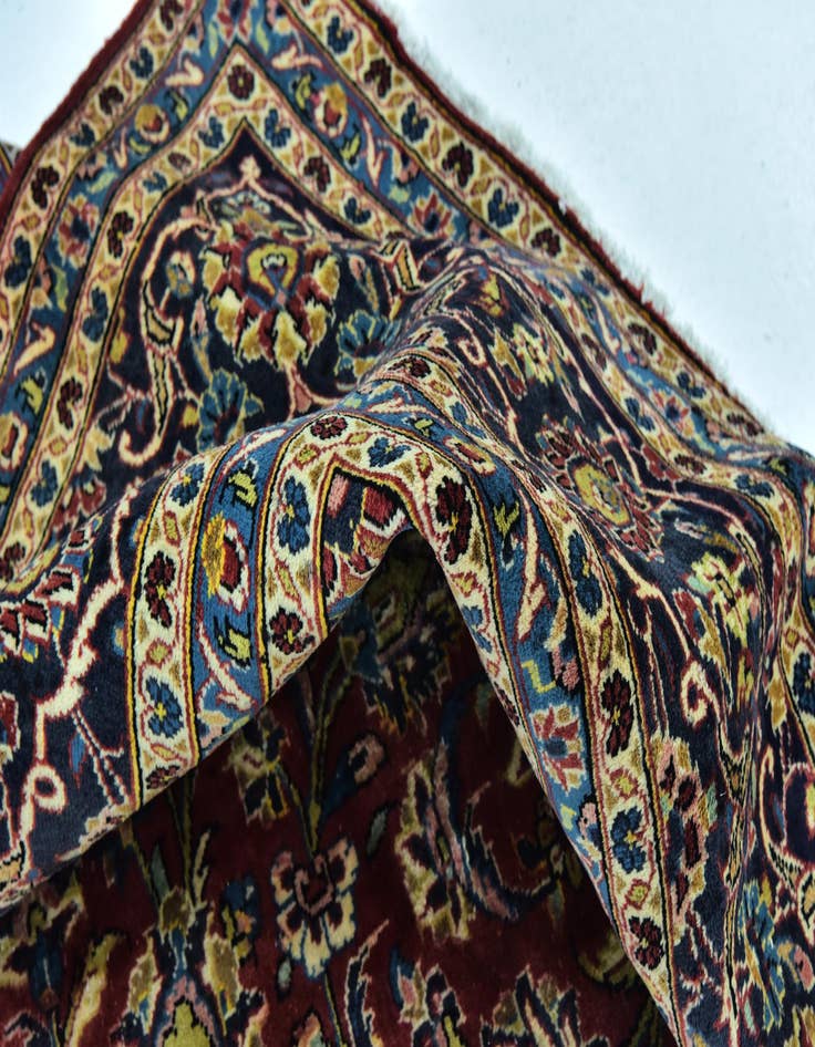 Detail image of  9' 7 x 13' 3  Hand Knotted Kashan Persian Wool Rug