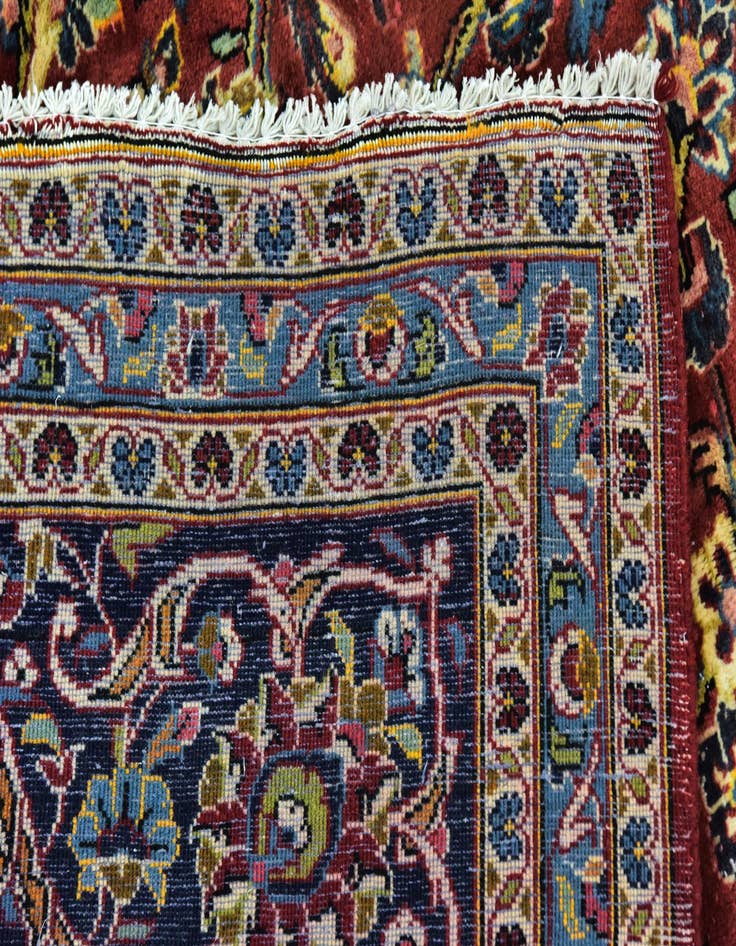 Detail image of  9' 7 x 13' 3  Hand Knotted Kashan Persian Wool Rug