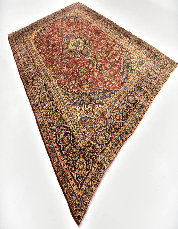 Detail image of  9' 7 x 13' 3  Hand Knotted Kashan Persian Wool Rug