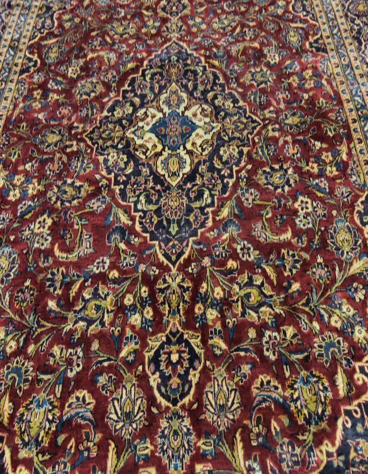 Detail image of  9' 7 x 13' 3  Hand Knotted Kashan Persian Wool Rug