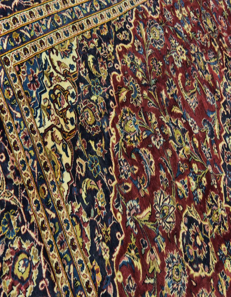 Detail image of  9' 7 x 13' 3  Hand Knotted Kashan Persian Wool Rug