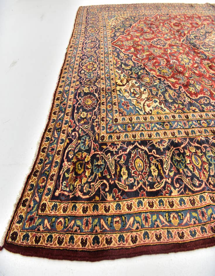 Detail image of  9' 7 x 13' 3  Hand Knotted Kashan Persian Wool Rug