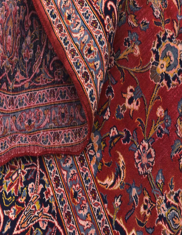 Detail image of  9' 8 x 12' 10  Hand Knotted Kashan Persian Wool Rug
