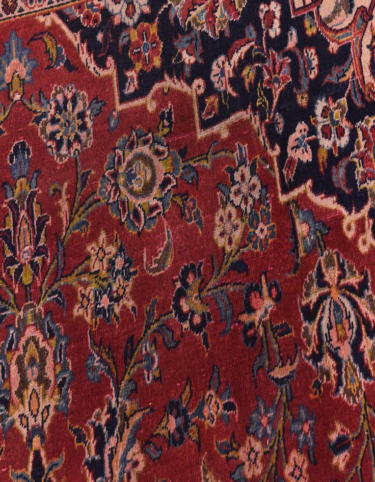 Detail image of  9' 8 x 12' 10  Hand Knotted Kashan Persian Wool Rug