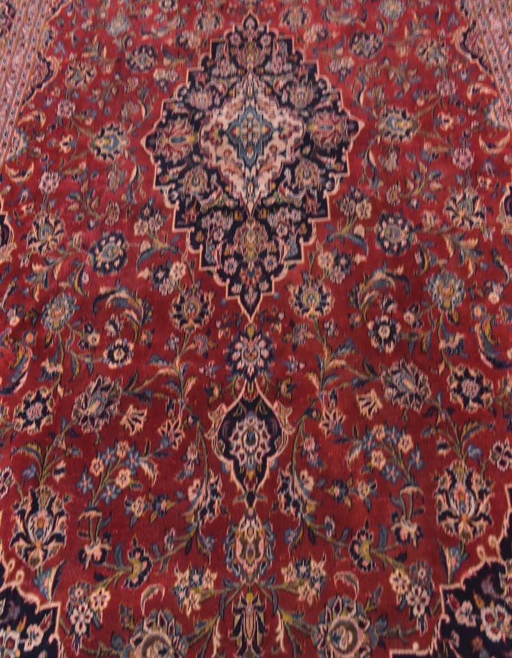 Detail image of  9' 8 x 12' 10  Hand Knotted Kashan Persian Wool Rug