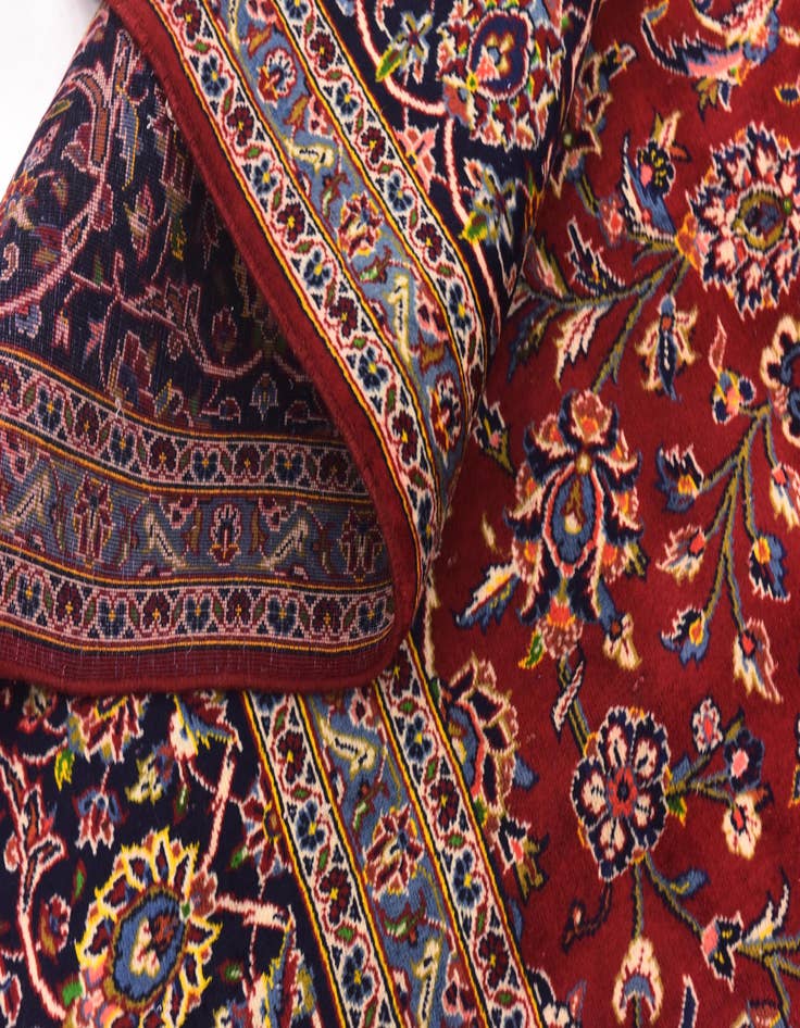 Detail image of  9' 7 x 13'  Hand Knotted Kashan Persian Wool Rug