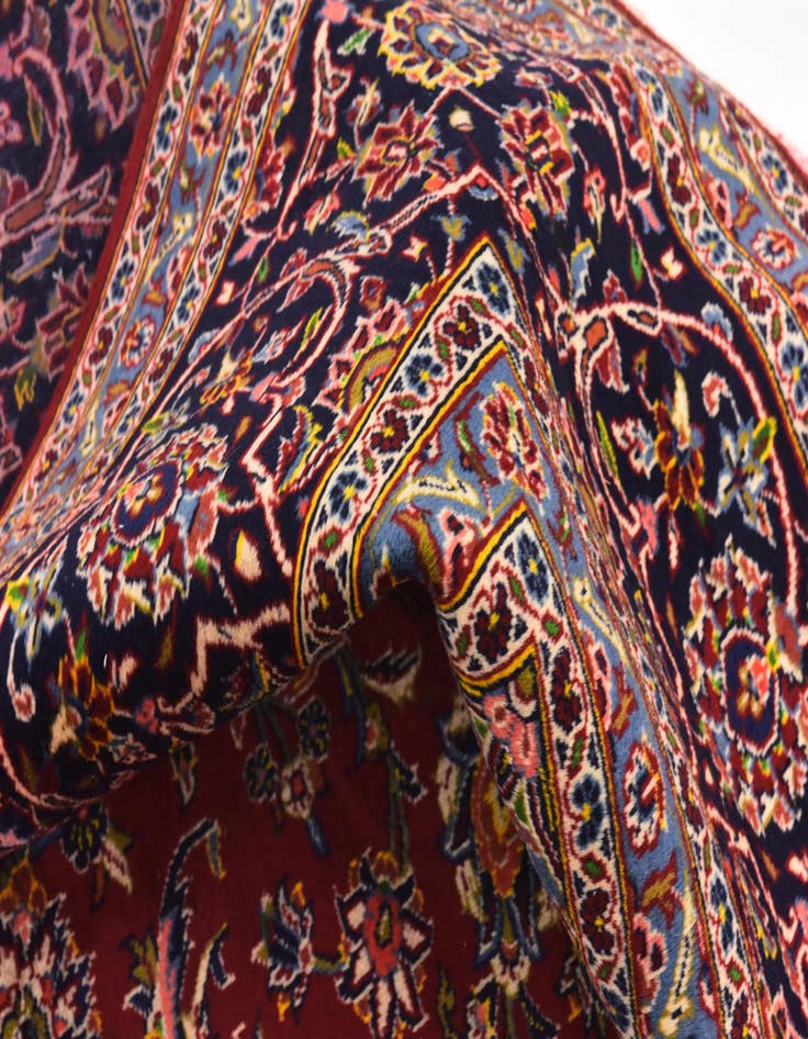 Detail image of  9' 7 x 13'  Hand Knotted Kashan Persian Wool Rug