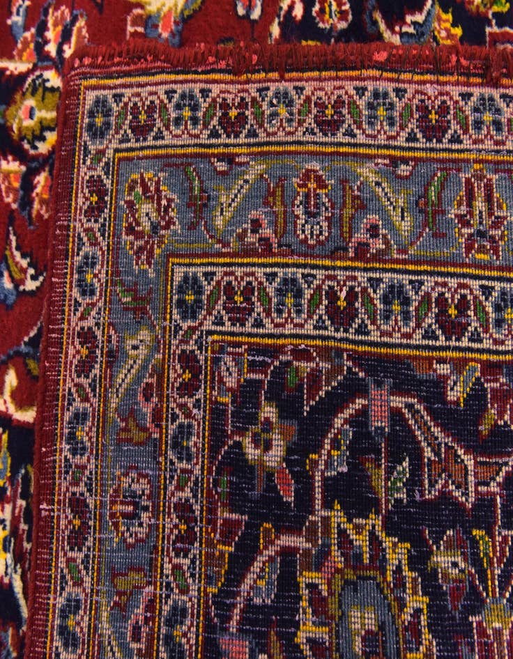 Detail image of  9' 7 x 13'  Hand Knotted Kashan Persian Wool Rug