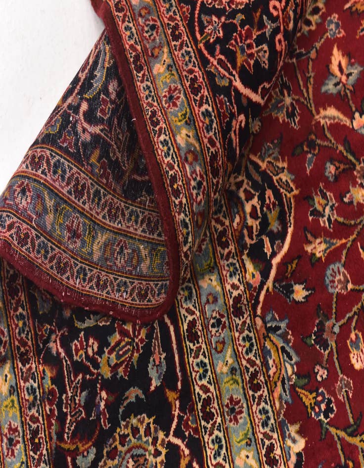 Detail image of  9' 9 x 13' 4  Hand Knotted Kashan Persian Wool Rug